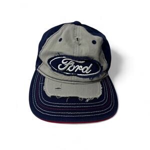 Ford Navy & grey distressed baseball cap